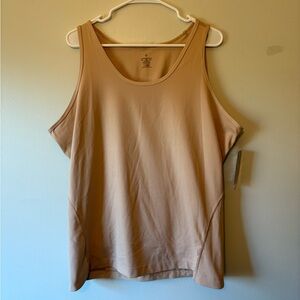 Tommie Copper Lower Back Support Tan Sleeveless Tank, Size 4XL